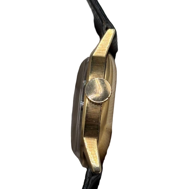 1940s Selza Automatic Wwii Military Aviation Pilot Cold Capped 14k Gold Watch For Sale - Image 10 of 12