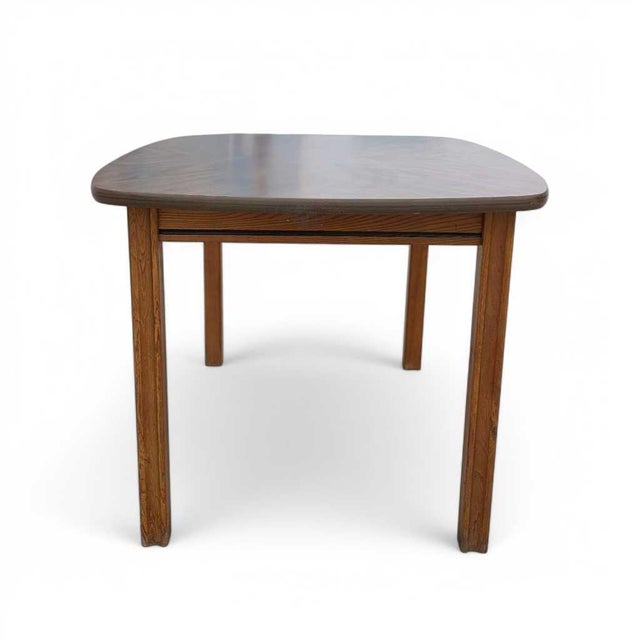 Mid-Century Modern Walnut-Look Laminate Dining Table For Sale - Image 11 of 16