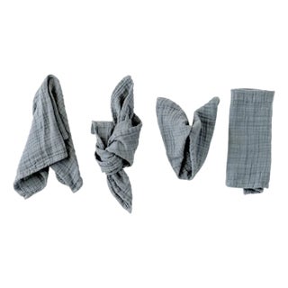 Organic Cotton Napkins - Slate, Set of 4 For Sale