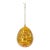 Vintage Amber Blown Glass Egg Christmas Ornament With Gold & Silver Detail For Sale