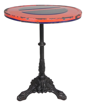 Bistro Table with Cast Iron Leg and Traffic Sign Top, Paris, France, 1920s