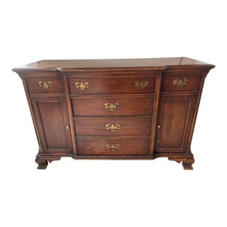 Antique Sideboard Credenza With Brass Hardware For Sale