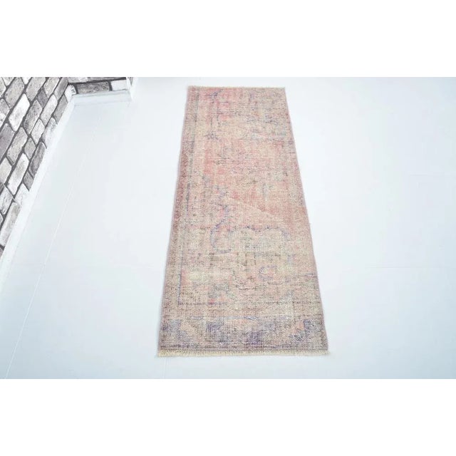 Handmade Distressed Overdyed Runner Rug For Sale - Image 11 of 11