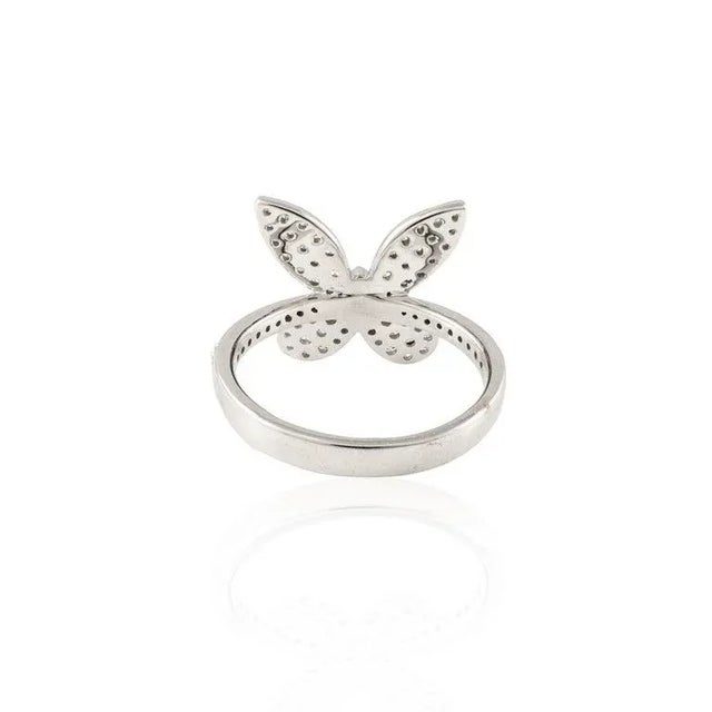 Brilliant Diamond Butterfly Cluster Ring Size 7 (All Sizes Available) For Sale In New York - Image 6 of 8