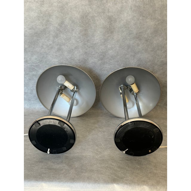 Silver Space Age Chrome Table Lamps by Robert Sonneman for Ikea, 1990s, Set of 2 For Sale - Image 8 of 14