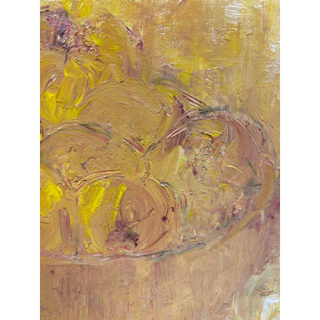 Vintage Mid-Century Abstract Impressionist Still Life Oil, Painting For Sale - Image 4 of 6