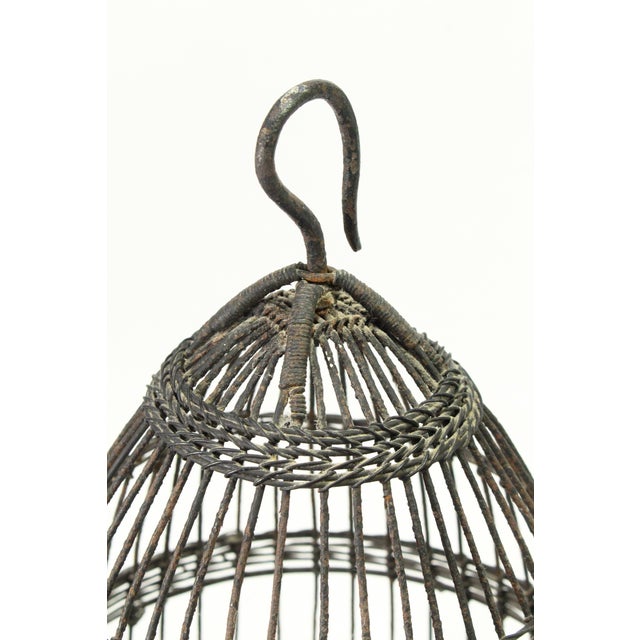 19th C. Victorian Round Beehive Shaped Wire Bird Cage For Sale - Image 9 of 14