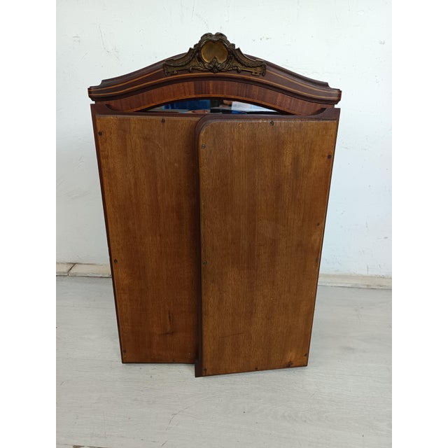 Antique Walnut Triptych Mirror For Sale - Image 12 of 15