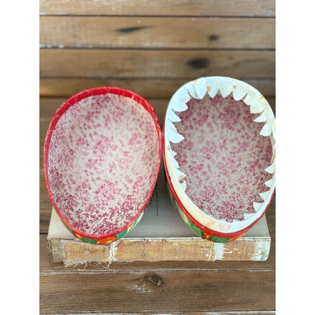 Paper Vintage German Papier-Mâché Easter Egg Box With Rabbit Illustration, 1950s For Sale - Image 7 of 7