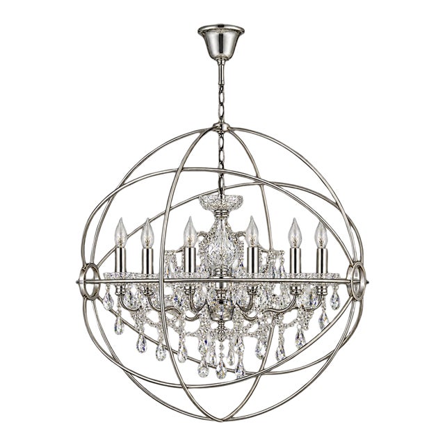 Foucault’s Orb Crystal Chandelier Restoration Hardware For Sale