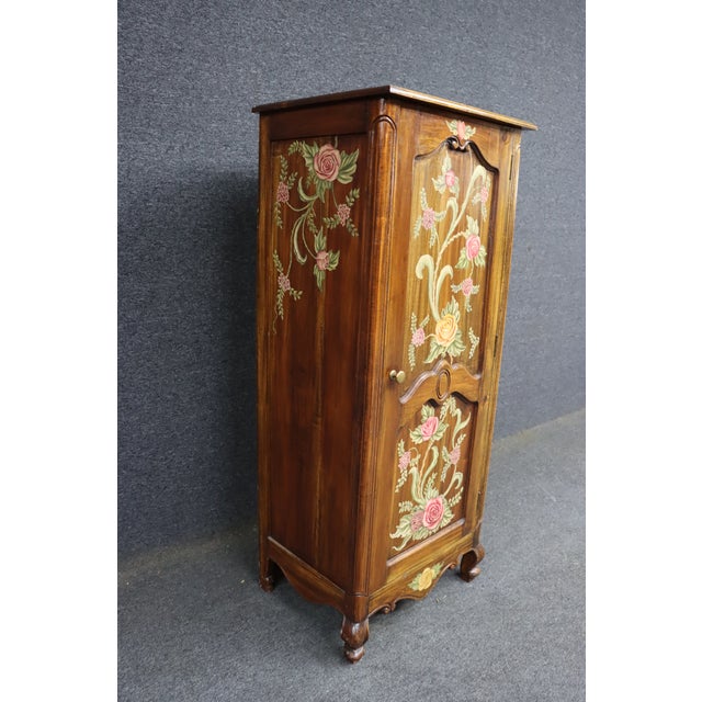 French Country French Country Painted Cherry Chimney Cupboard For Sale - Image 3 of 13