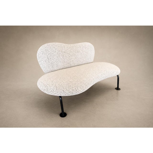 Brazilian Modern Organic Form Loveseat in Iron & Bouclé by Freijó Móveis, Brazil, 1950s For Sale - Image 17 of 18