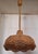 Vintage Ceiling Lamp with Wicker Shade and Inner Relief Glass Shade on Rope Mount, 1970s For Sale - Image 6 of 8