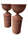 Boho Chic Pair of Vintage Woven Wicker Urn Planters on Cylindrical Pedestals For Sale - Image 3 of 12