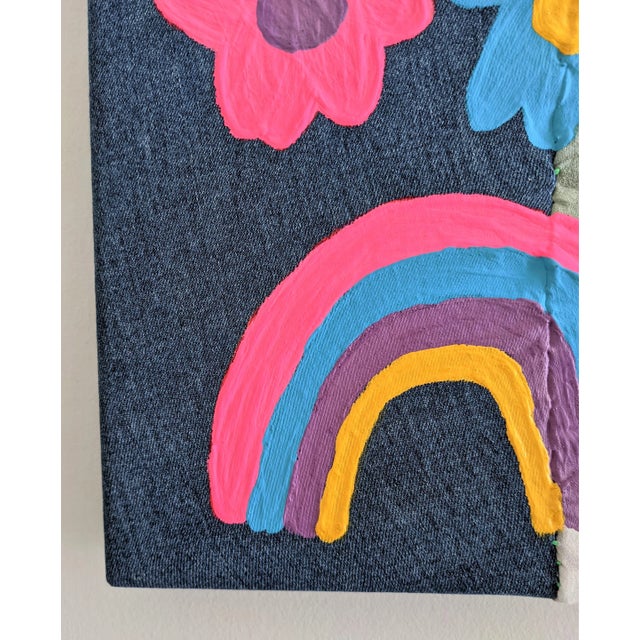 Textile "Paranoid as Usual" Contemporary Abstract Mixed-Media Painting by Frances Sousa For Sale - Image 7 of 7