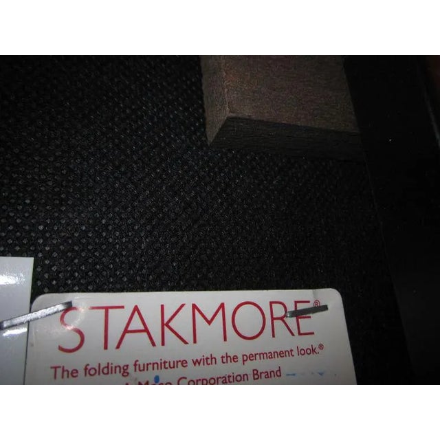 1960s Stakmore Wooden Folding Card Table Set With Four Matching Slat-Back Chairs For Sale - Image 11 of 11
