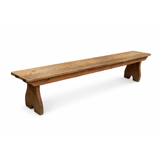 Wood Antique Pine Bench, 1900s For Sale - Image 7 of 7