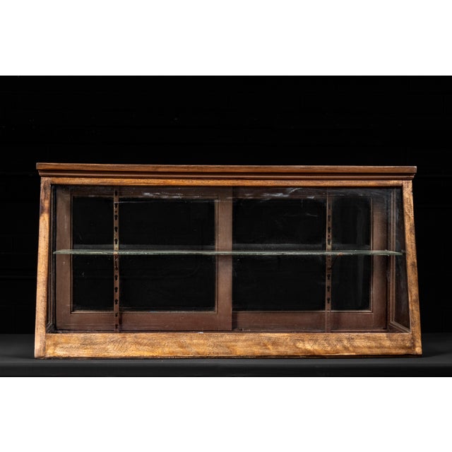 American Antique Two-Tier Oak and Glass Display Case For Sale - Image 3 of 15
