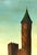 Álvaro Guillot Surrealist Fortress Landscape Oil Painting, Signed For Sale - Image 13 of 15