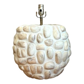 Vintage Textured Shell Table Lamp For Sale
