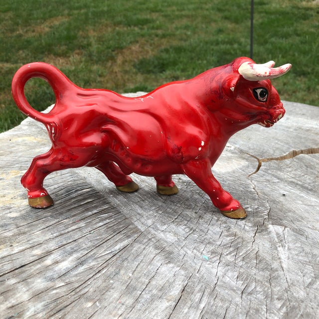 Mid Century Ceramic Bull Figurine Chairish