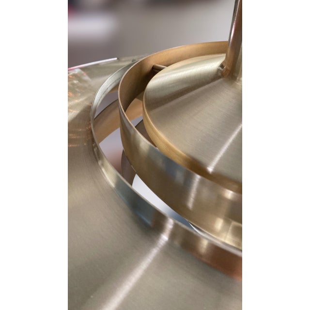Vintage Danish P376 Pendant Lamp by Jørgen Kastholm & Preben Fabricius for Nordisk Solar, 1960s – Large 28" Brushed Brass Aluminum For Sale - Image 10 of 18