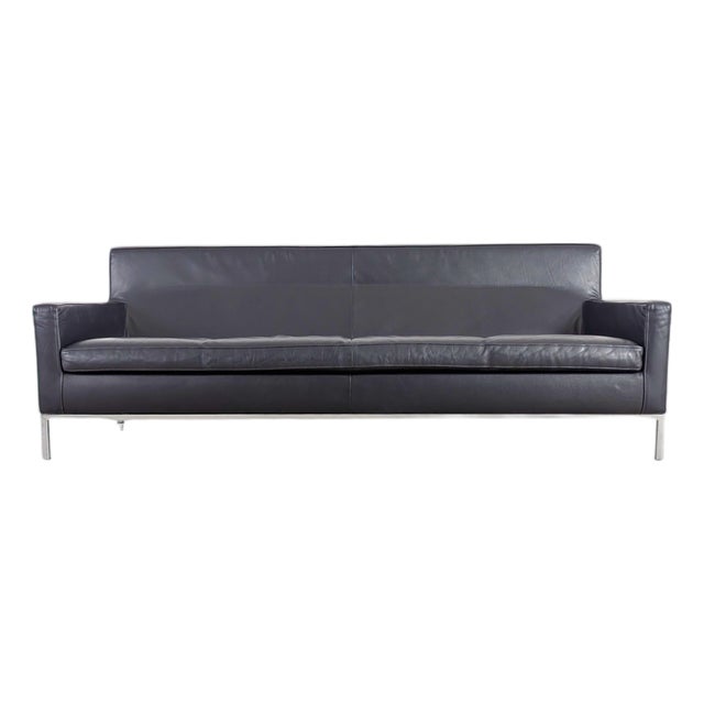 Italian Sofa in Black Leather from Zanotta For Sale