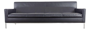 Italian Sofa in Black Leather from Zanotta