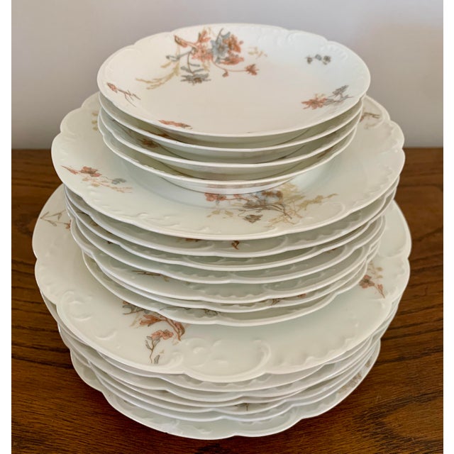 Haviland & Co, Limoges, France started producing porcelain around 1860. The back marks on these dishes show these pieces...