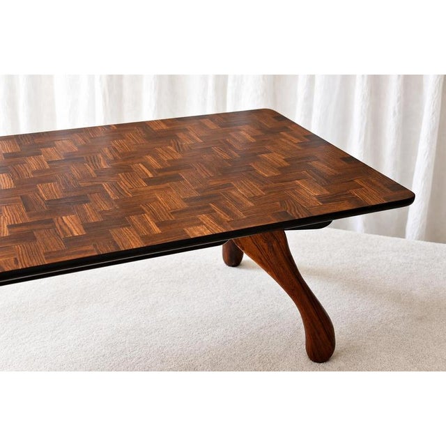 Modern Cocobolo Parquet Coffee Table by Don S. Shoemaker for Señal s.a., Mexico, 1960s For Sale - Image 3 of 10