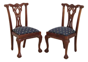 Pair of Chippendale Style Mahogany Dining Chairs