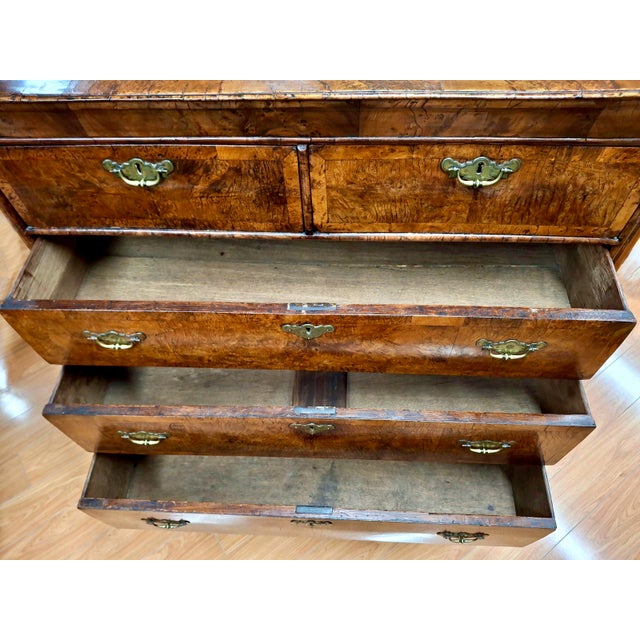 18th-Century English Burr Walnut Chest-on-Stand For Sale - Image 14 of 17