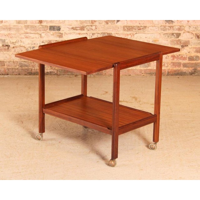 Mid-Century Modern Drop Leaf Teak Trolley, 1960s For Sale - Image 4 of 14