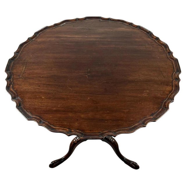18th Antique Century Georgian Mahogany Piecrust Tripod Table For Sale - Image 3 of 6