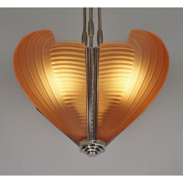 French Art Deco Chandelier by Petitot 1930 France For Sale - Image 9 of 13