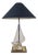 Vintage Hollywood Regency Glass Sailboat Table Lamp, Italy, 1970s For Sale