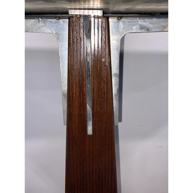 Wood Henredon Modern Brown Stone Console Table For Sale - Image 7 of 8