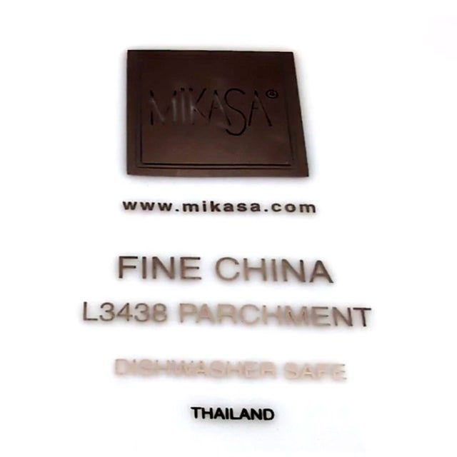 2000 - 2009 Mikasa Platinum Parchment Round Buffet Platter Chop Plate 12" Scroll New NWT For Sale - Image 5 of 8