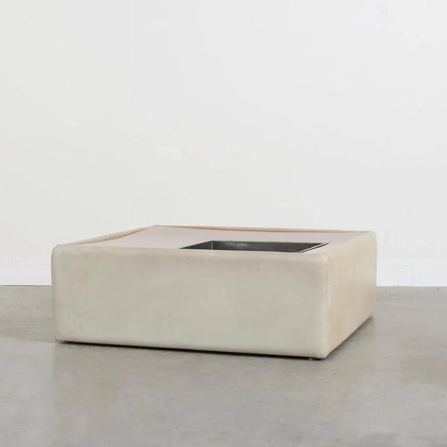 Vintage Leather Coffee Table with Plant Stand, 1970s For Sale - Image 5 of 13