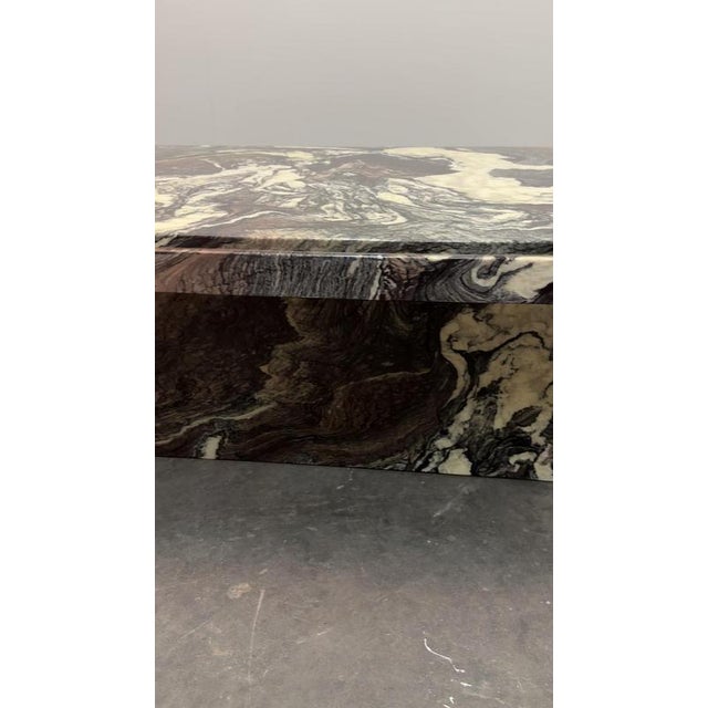 Large Italian Cipollino Ondulato Marble Coffee Table, 1970s For Sale - Image 13 of 14