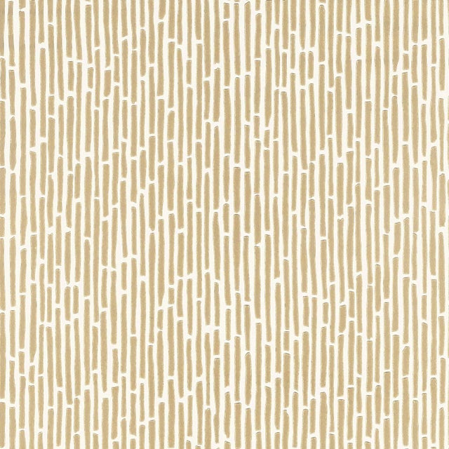 Sample - Schumacher Bamboo Wallpaper in Gold For Sale