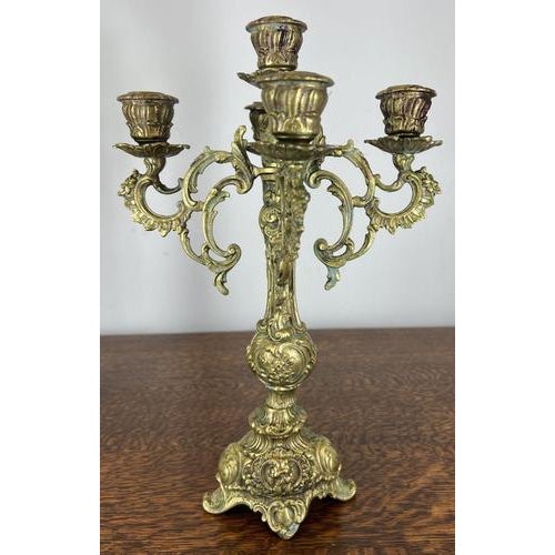 Vintage French Style 5-Armed Table Candelabras, Set of 2 For Sale - Image 9 of 14