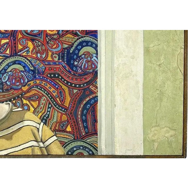 1980s Large Signed Philip Behymer Mid-Century Modern Portrait Museum-Collected Texas Artist 1983 For Sale - Image 12 of 18