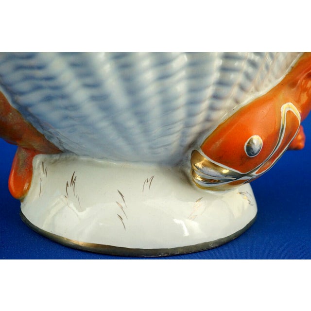 Art Deco Ceramic Centerpiece Vase with Fish from Labor Lastrucci & Borroni, Italy, 1940s For Sale - Image 18 of 18