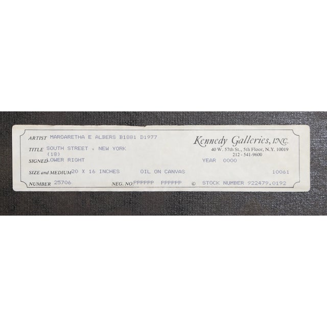 Artist: Margaretha E. Albers, American (1881 - 1977) Title: South Street, New York Year: circa 1940 Medium: Oil on Canvas,...