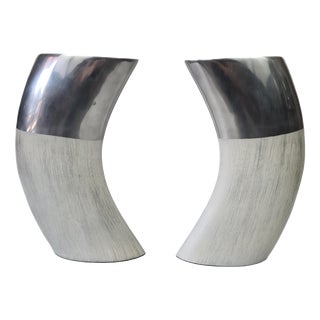 Vases in Aluminum and Ceramic from Ventura Living, 2000s, Set of 2 For Sale