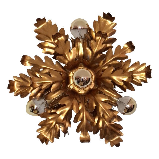 Mid-Century Modern Four-Light Ceiling Lamp, Italian, 1970s For Sale