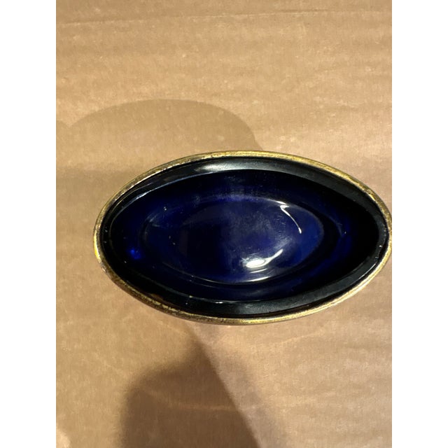 Antique Salt Cellar With Cobalt Glass For Sale In Boston - Image 6 of 7