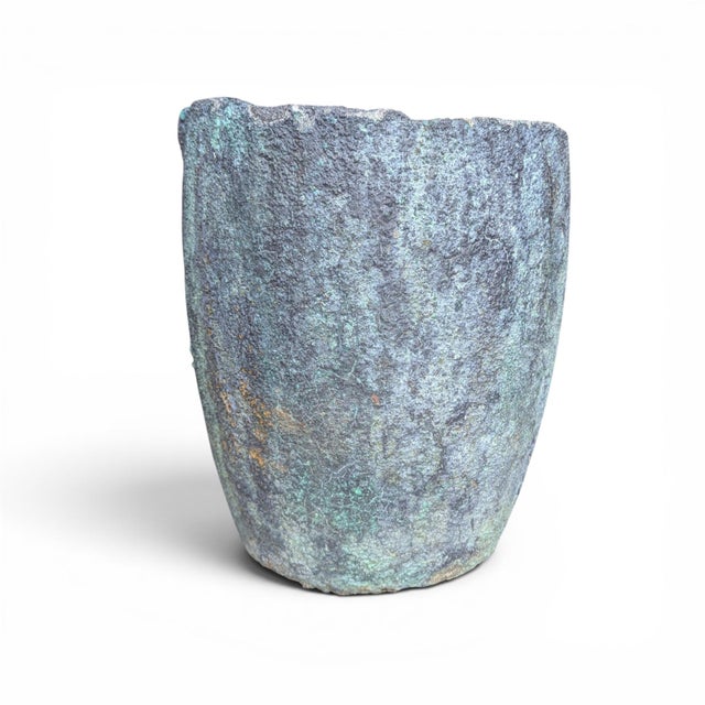 Antique Industrial Refractory Crucible Planter, Wabi-Sabi Foundry Vessel For Sale In Los Angeles - Image 6 of 11