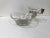 These beautiful serving bowls are 2-tiered with a brass holder that has a toothpick holder on the side. (Gold accented...